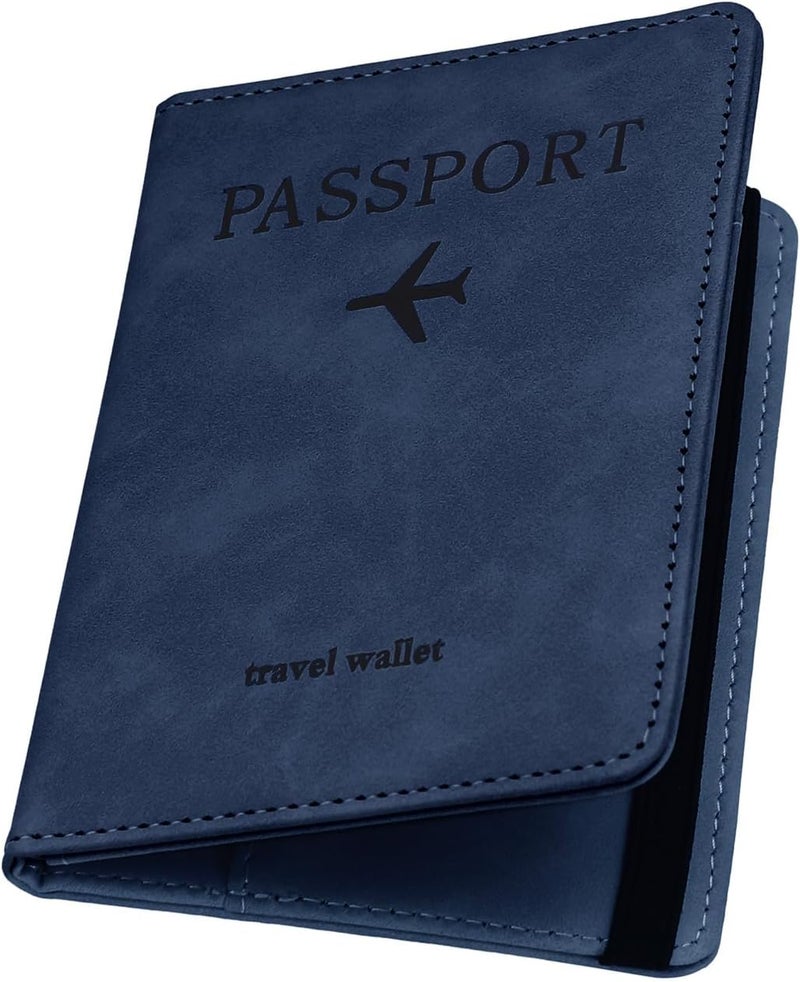 ILIYAH Passport Cover - RFID-Blocking Travel Wallet - Navy - Unisex Adults - Image 1